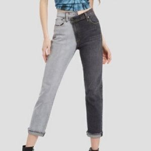 Alice + Olivia Boyfriend Two Tone Jeans 27